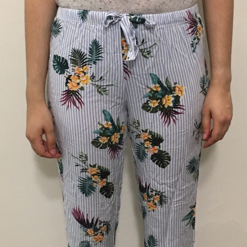 Striped and Flowers Pants